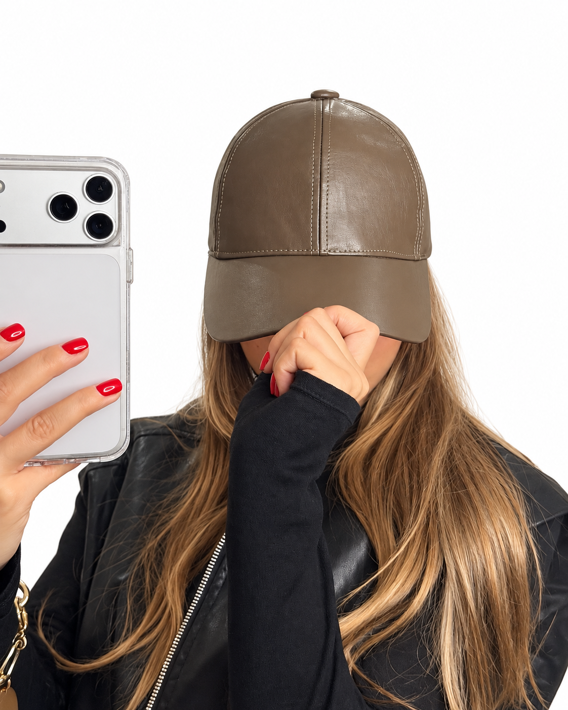 Casquette Effet Cuir
