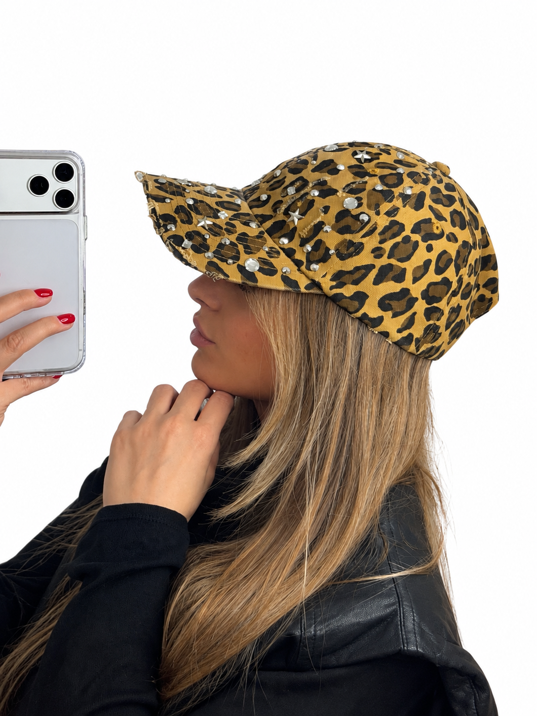 Casquette Léopard Strass