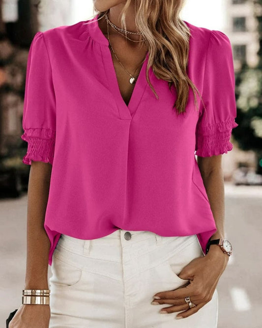 Blouse élégante avec col en V - Mia