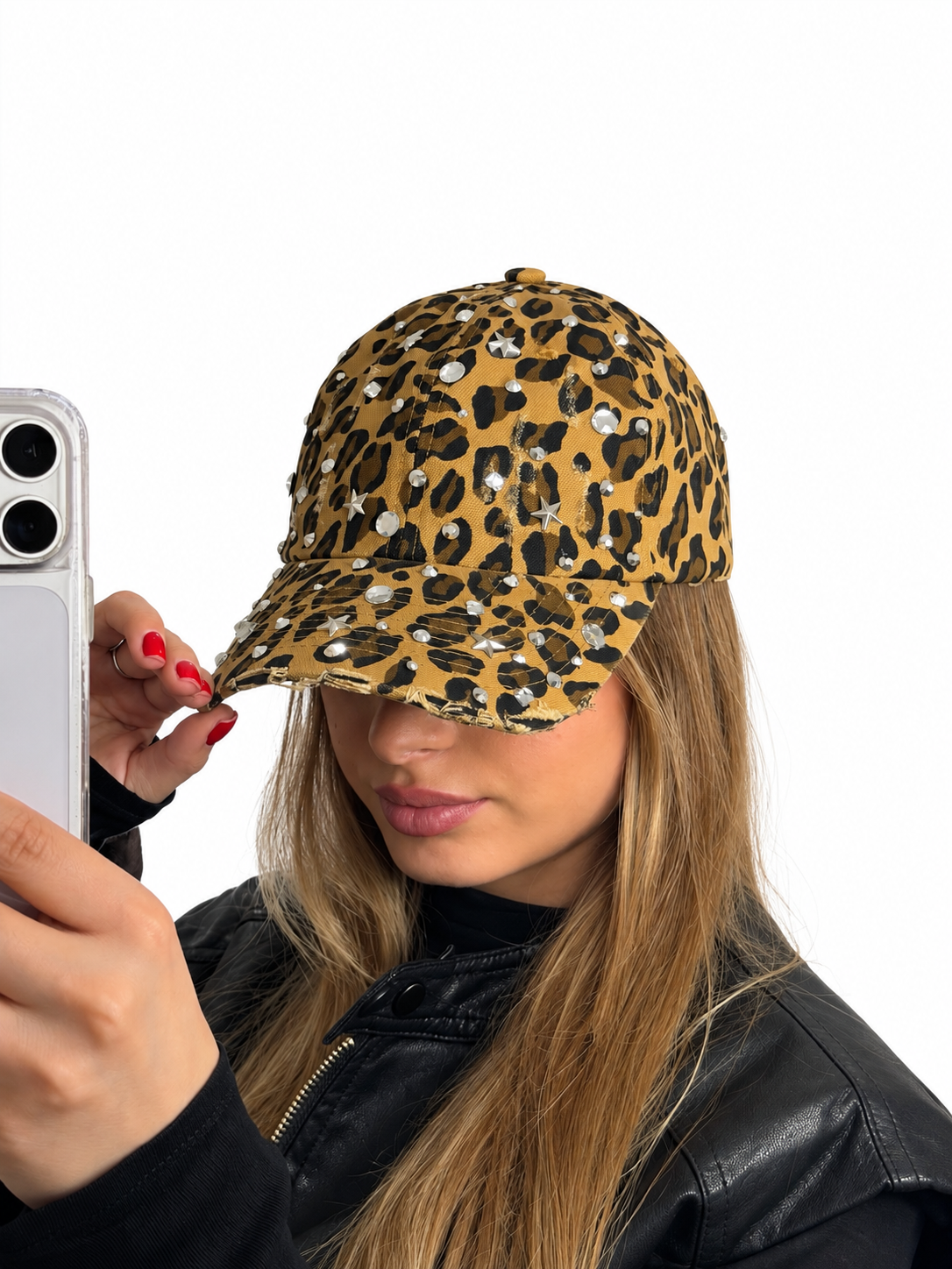 Casquette Léopard Strass