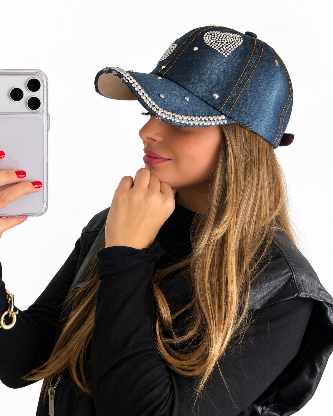 Casquette Bleue Strass