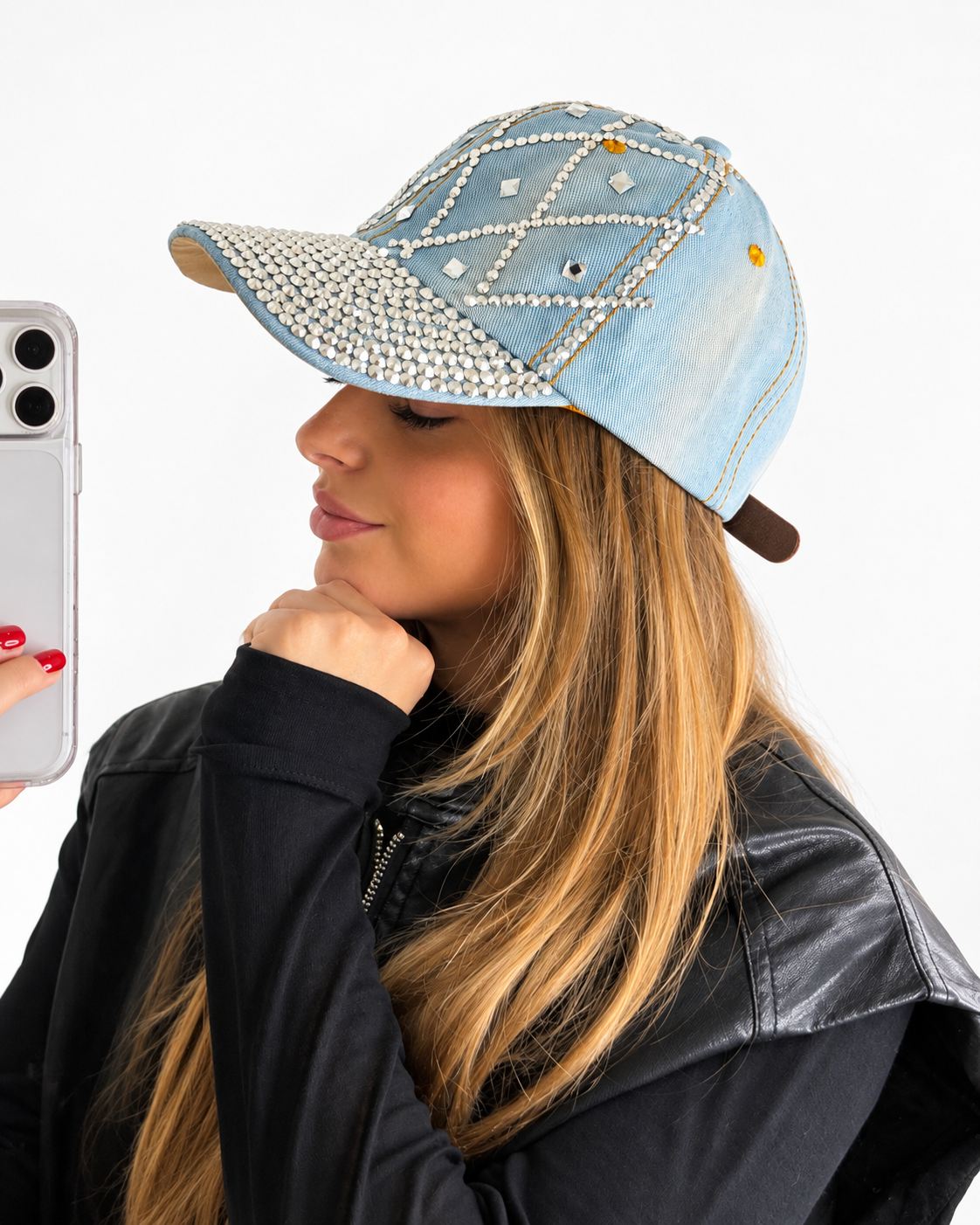 Casquette Bleue Strass
