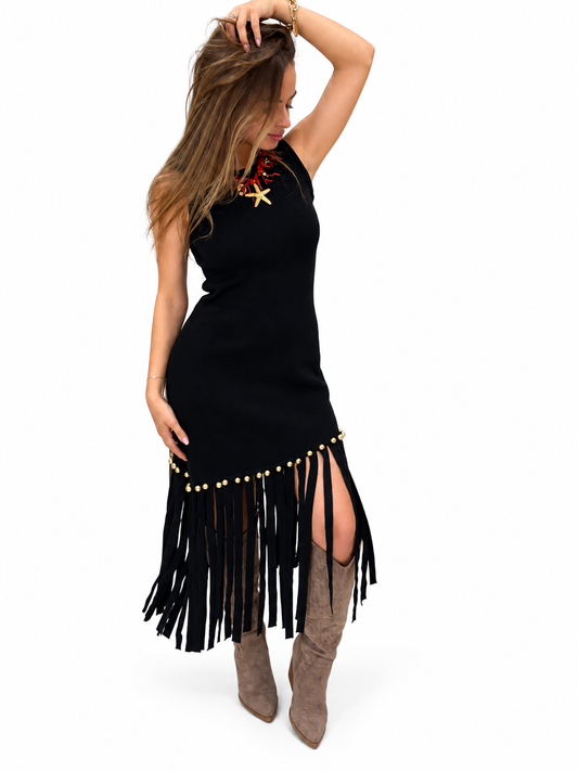 Robe Franges - Noir