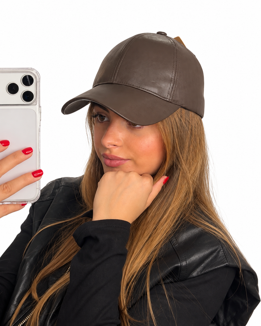 Casquette Effet Cuir