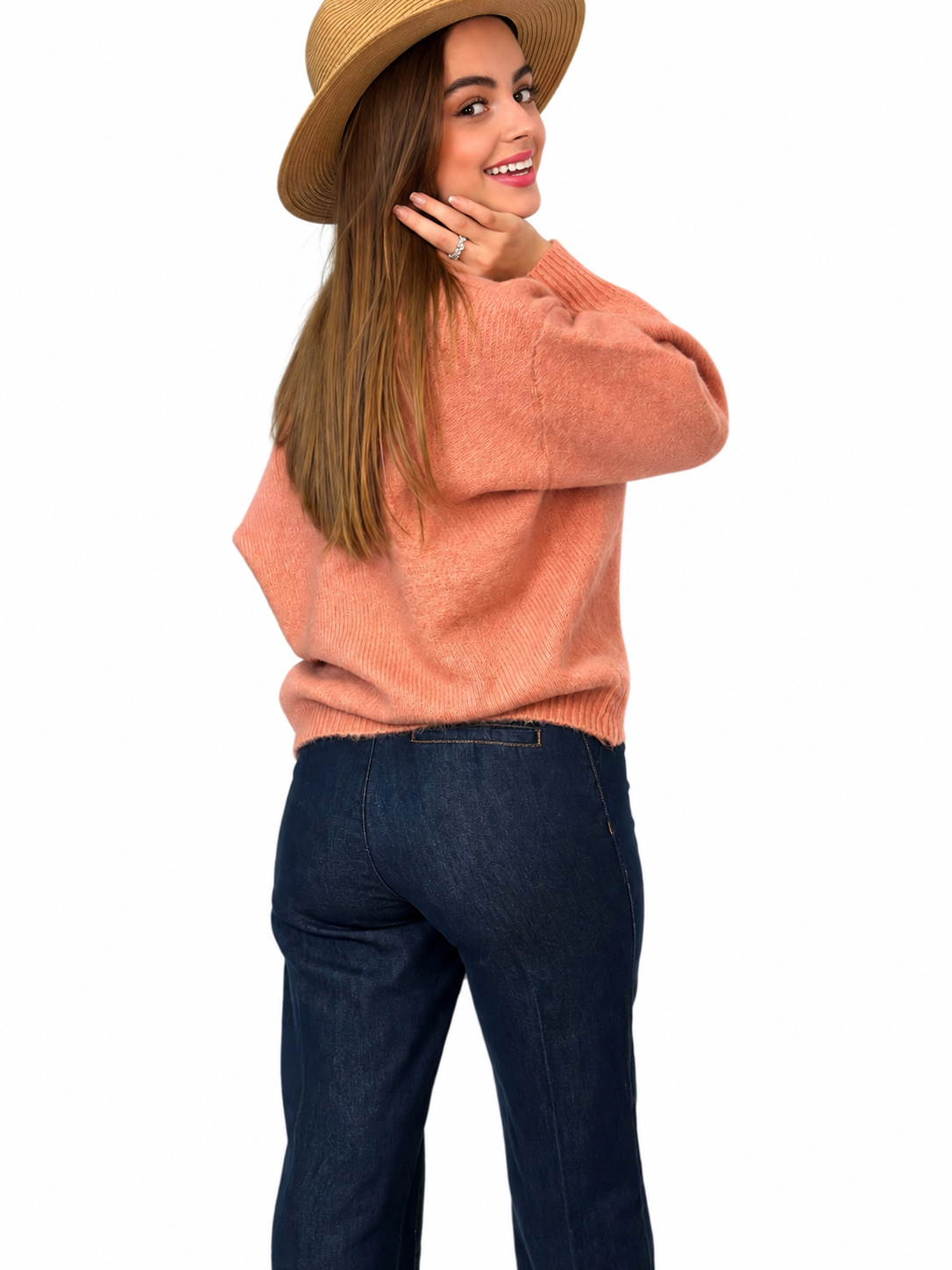 Pull-Cardigan Saumon