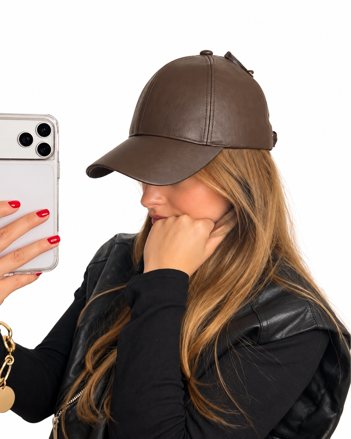 Casquette Effet Cuir