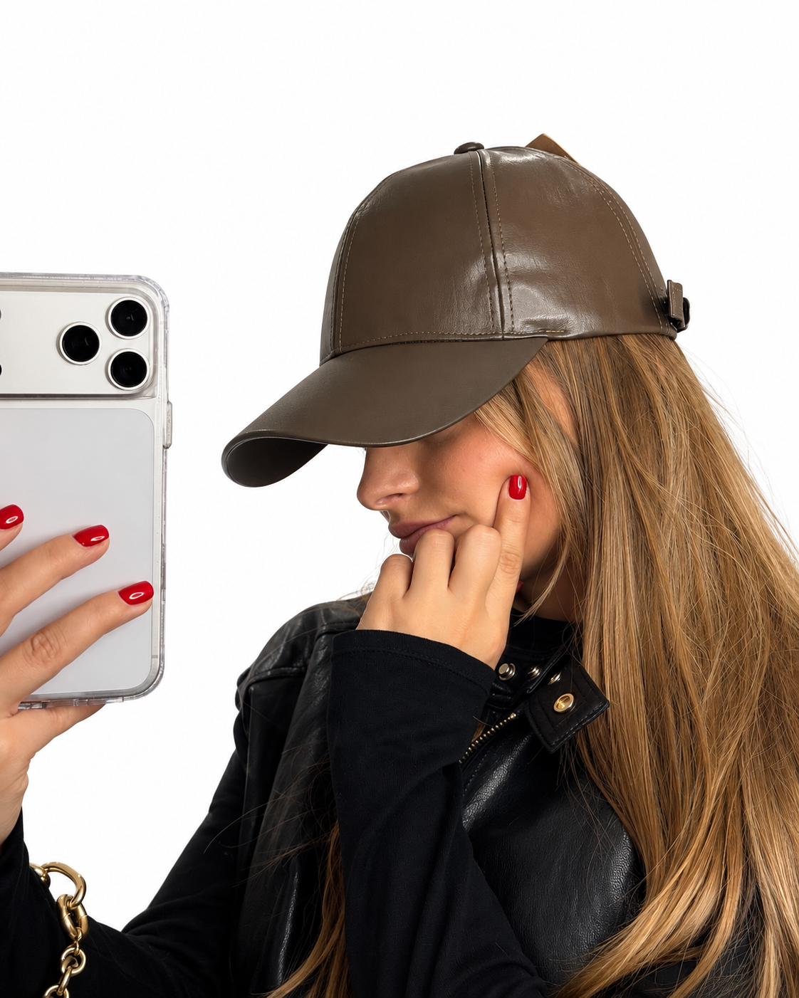 Casquette Effet Cuir
