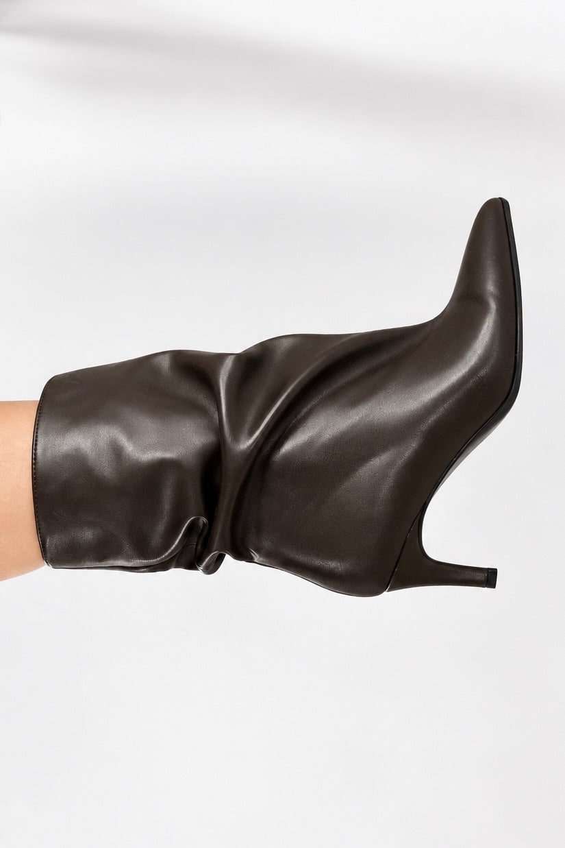 Bottines Plissées Chocolat