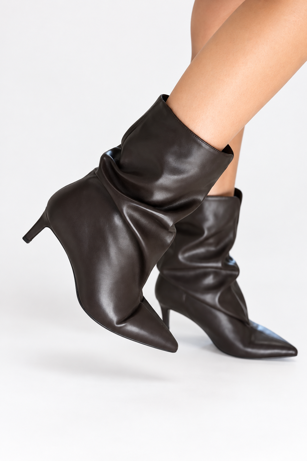 Bottines Plissées Chocolat